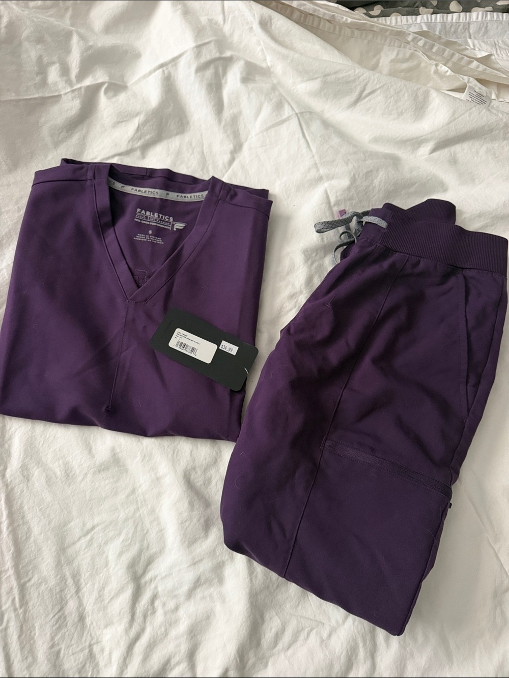 Fabletics Women's Deep Purple Scrubs Set